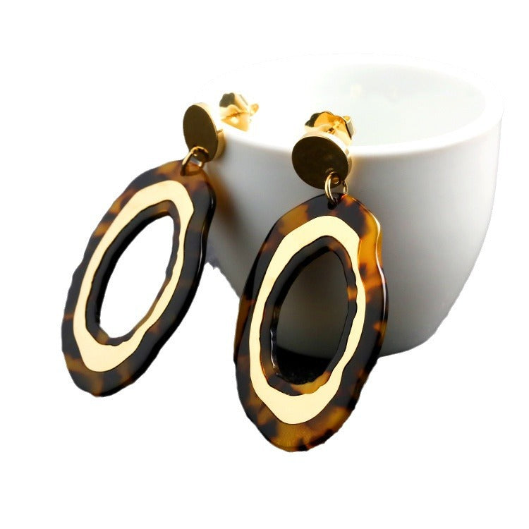 Bold Metal Acrylic Earrings
