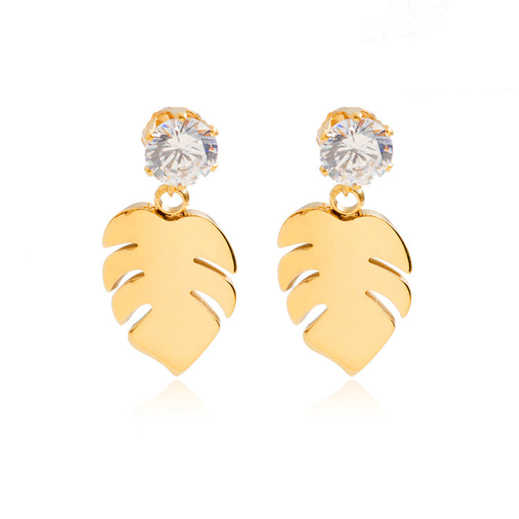 Minimalist Gold Leaf Earrings