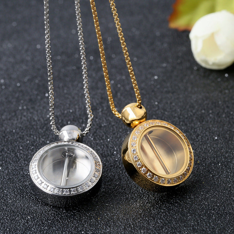 Diamond Perfume Bottle Necklace