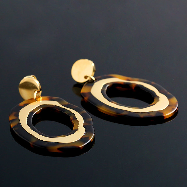 Bold Metal Acrylic Earrings