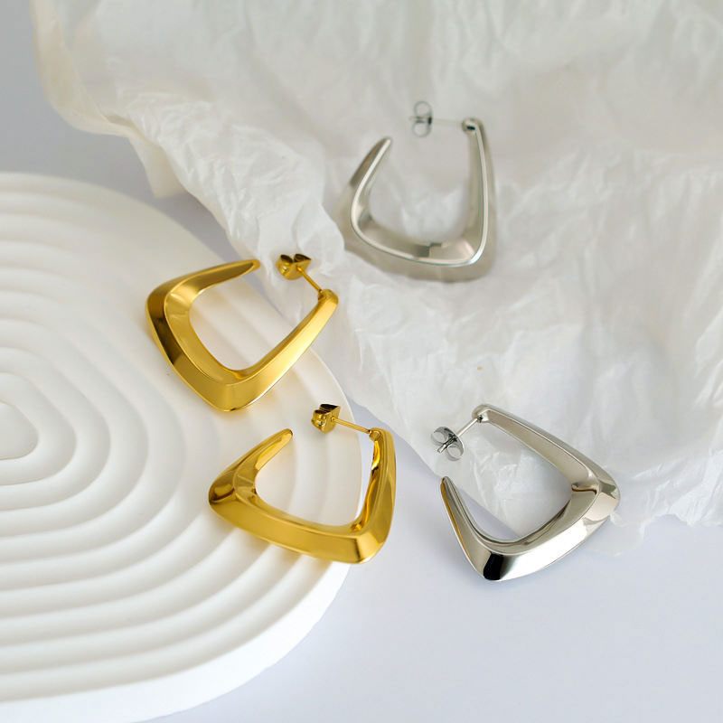 2025 New Design Hypoallergenic Wholesale Waterproof Stainless Steel PVD 18K Gold Plated Anti Tarnish Hoops Earrings