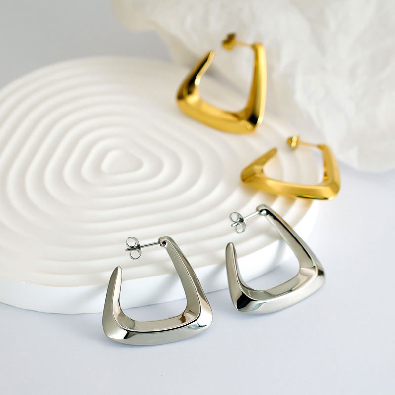 2025 New Design Hypoallergenic Wholesale Waterproof Stainless Steel PVD 18K Gold Plated Anti Tarnish Hoops Earrings