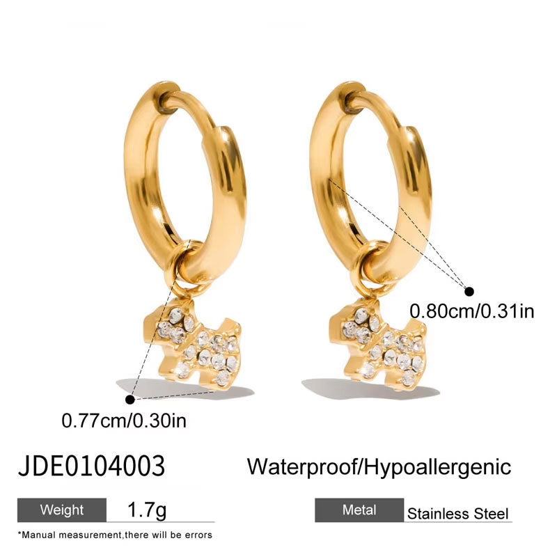 Trendy Hypoallergenic Wholesale Stainless Steel PVD Brand Fine Hoop Earrings Jewelry for Women