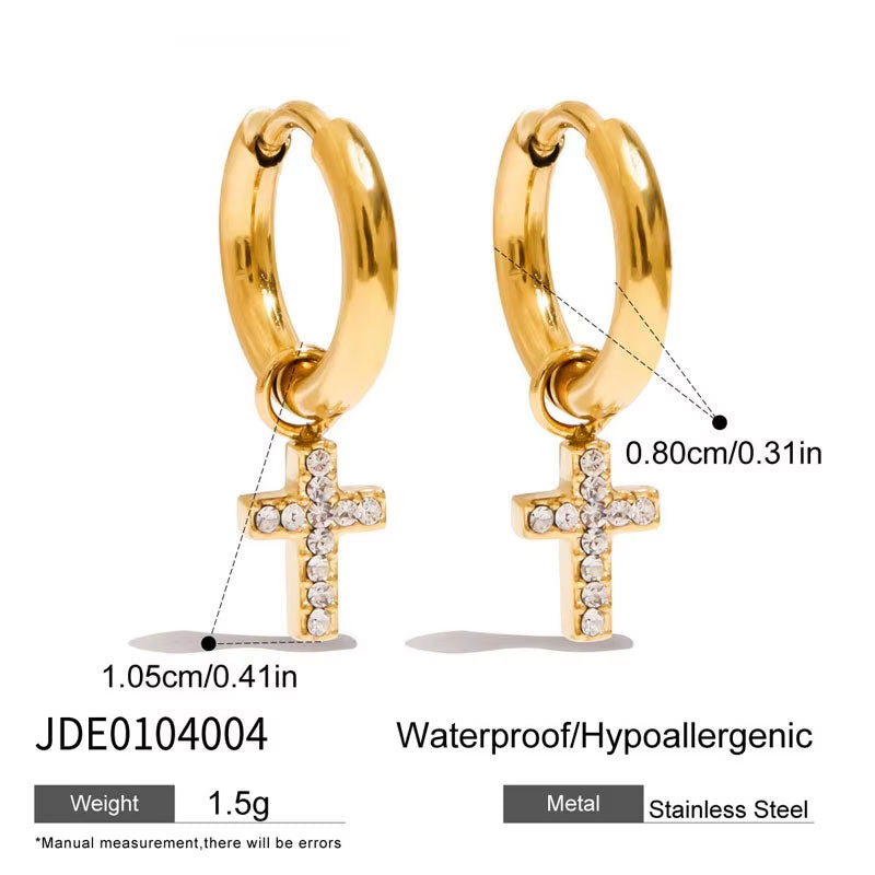 Trendy Hypoallergenic Wholesale Stainless Steel PVD Brand Fine Hoop Earrings Jewelry for Women