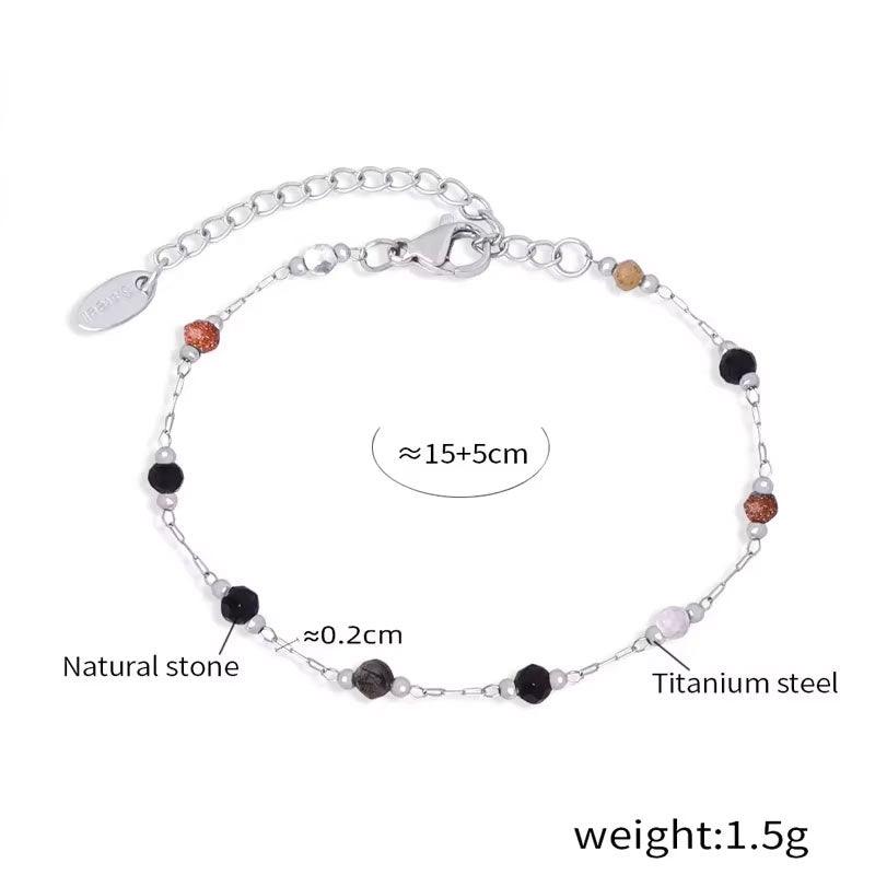 Trendy Anti Tarnish Gold Necklace 18K Real Stainless Steel Natural Stone Necklace Set for Women Girls