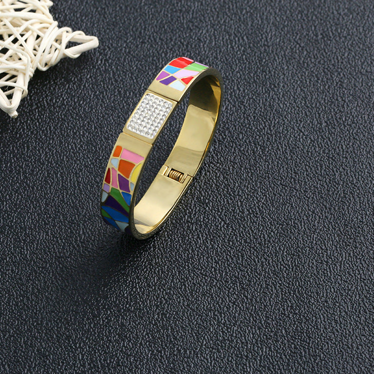 Trendy Gold-Plated Stainless Steel Bracelet