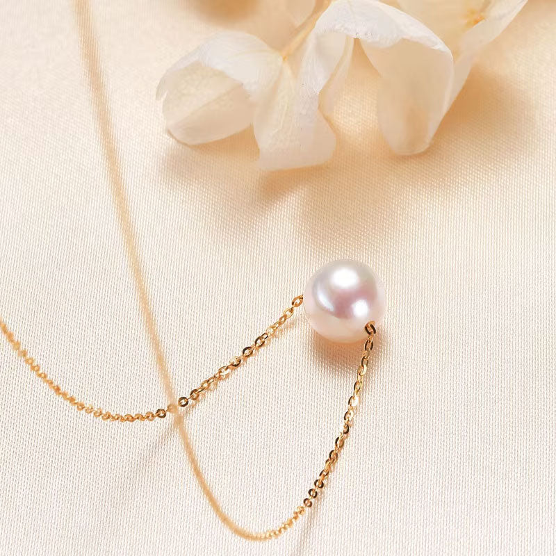 Anti Tarnish Gold Chain Necklace 18k Real Stainless Steel Natural Freshwater Colored Pearl Necklace for Women Girls