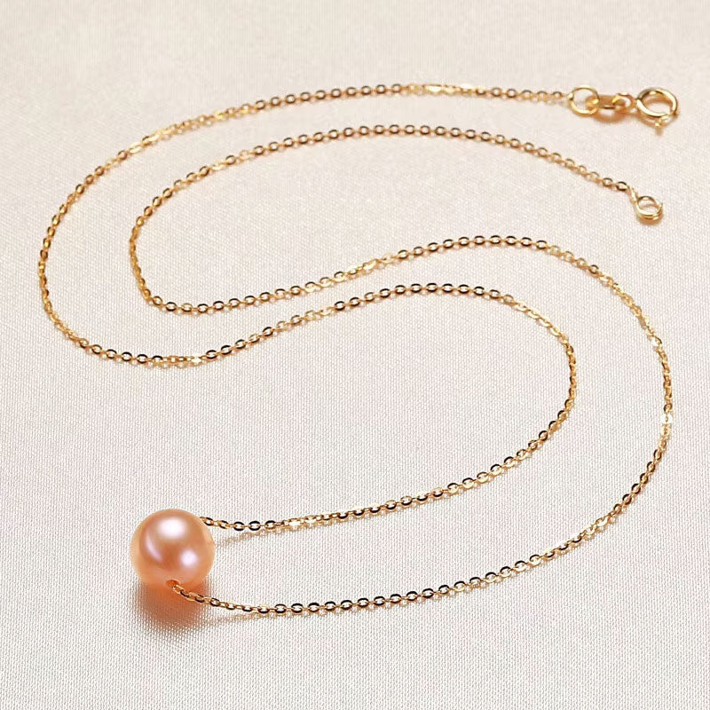 Anti Tarnish Gold Chain Necklace 18k Real Stainless Steel Natural Freshwater Colored Pearl Necklace for Women Girls