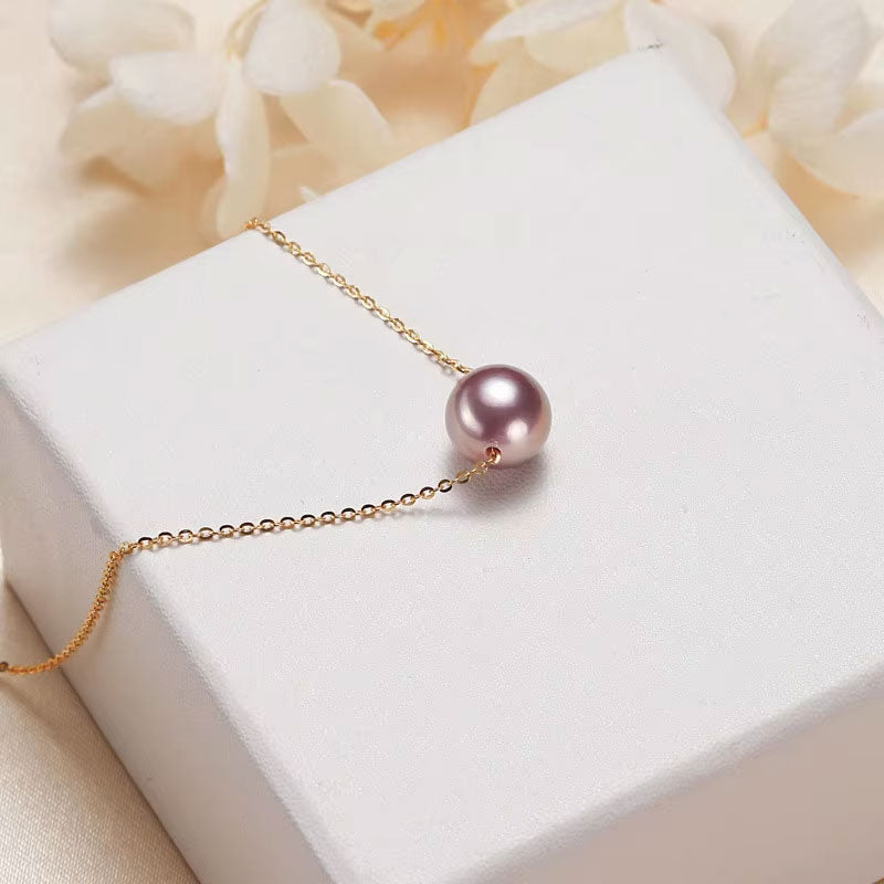 Anti Tarnish Gold Chain Necklace 18k Real Stainless Steel Natural Freshwater Colored Pearl Necklace for Women Girls