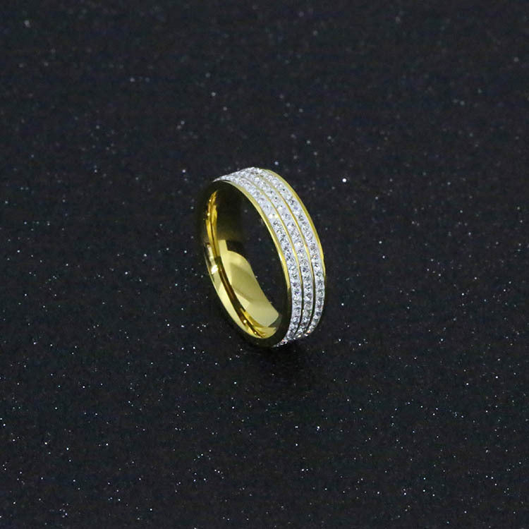 Women's Ring America Three-Bar Diamond-Studded Ring