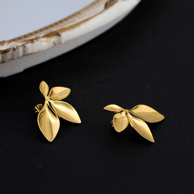 Wholesale Waterproof Stainless Steel PVD 18K Gold Plated Flower Stud Earrings for Women