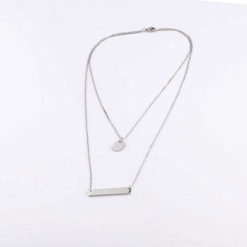 New Design Fashion Wholesale Non Tarnish Stainless Steel Gold Plated Blank Necklace for Engraved