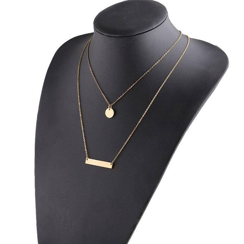 New Design Fashion Wholesale Non Tarnish Stainless Steel Gold Plated Blank Necklace for Engraved