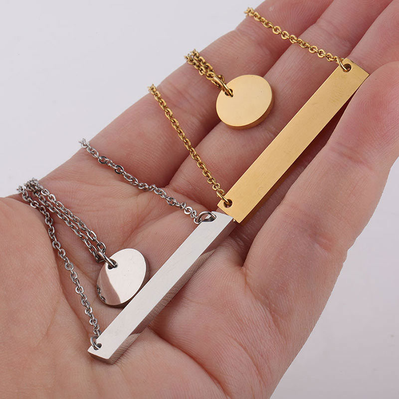 New Design Fashion Wholesale Non Tarnish Stainless Steel Gold Plated Blank Necklace for Engraved