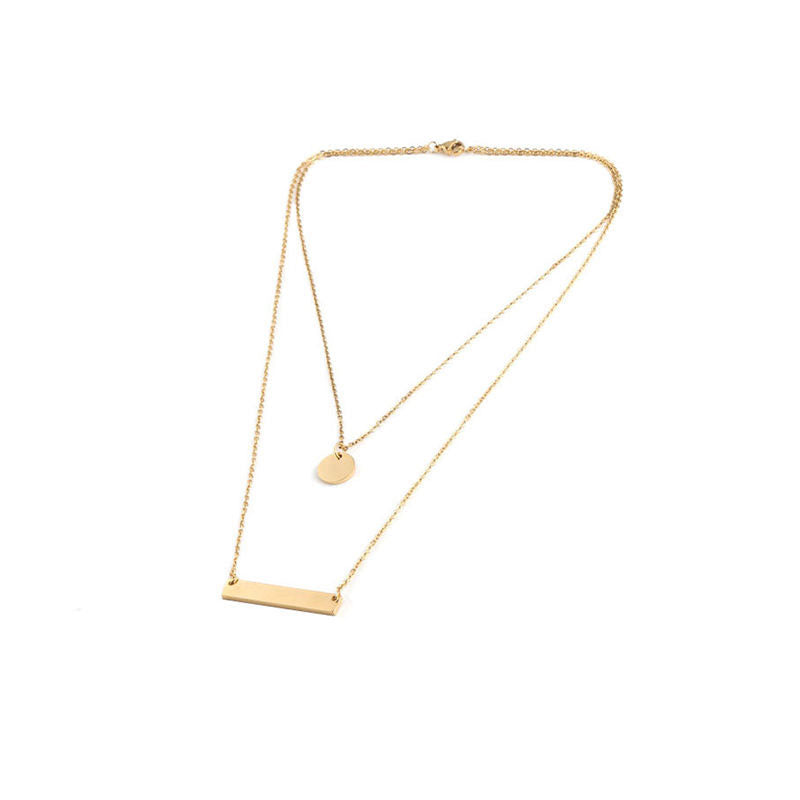 New Design Fashion Wholesale Non Tarnish Stainless Steel Gold Plated Blank Necklace for Engraved