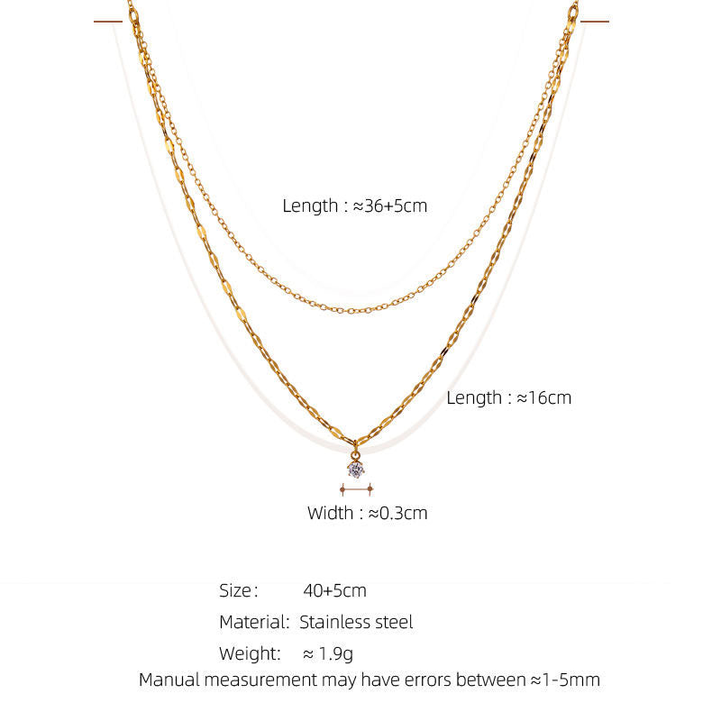 Wholesale Customized Tarnish Free Jewelry Waterproof Zircon Stainless Steel Fashion Chain Necklace for Women