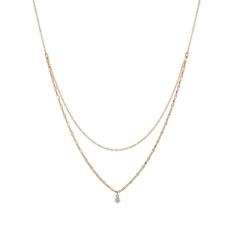 Wholesale Customized Tarnish Free Jewelry Waterproof Zircon Stainless Steel Fashion Chain Necklace for Women
