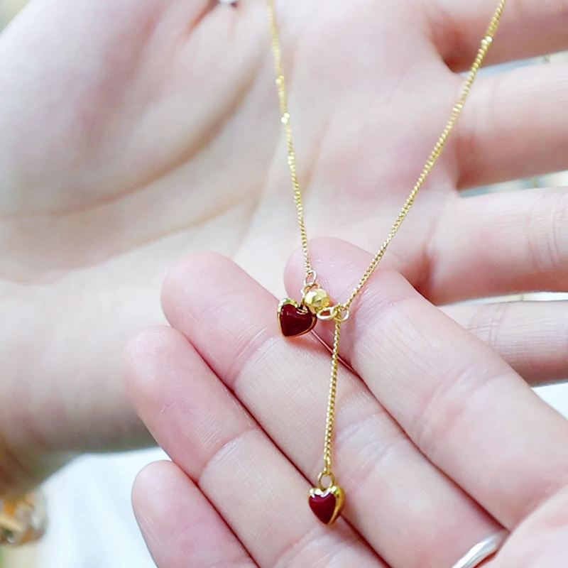 2025 New Design Wholesale Hypoallergenic Non Tarnish Stainless Steel Gold Plated Waterproof Jewelry Heart Necklace