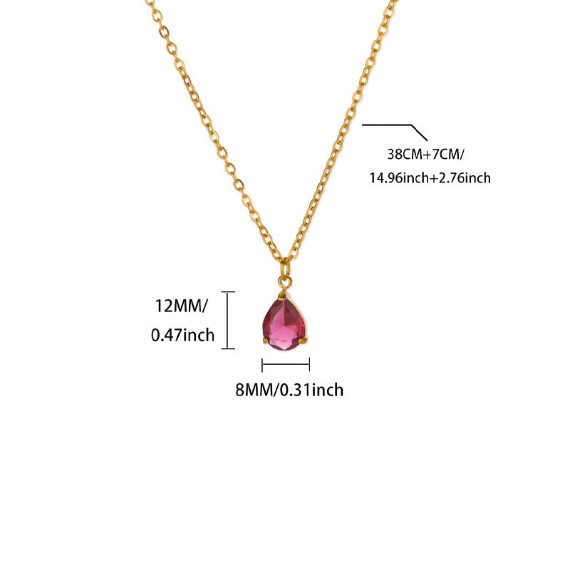 2025 New Design Wholesale Non Tarnish Stainless Steel PVD 18K Gold Plated Pendant Birthstone Charms with Zircon Stone