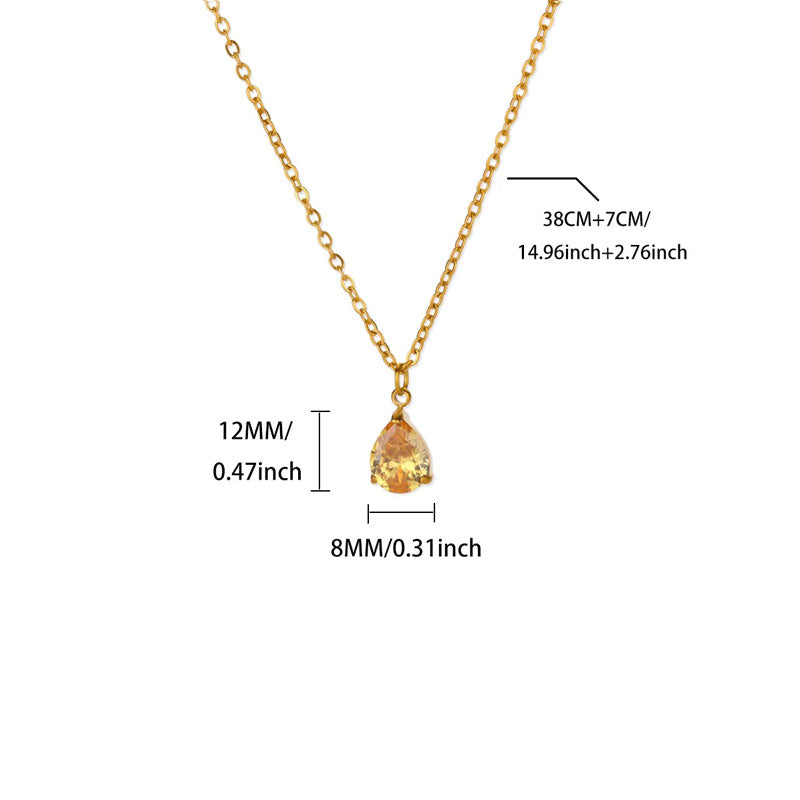 2025 New Design Wholesale Non Tarnish Stainless Steel PVD 18K Gold Plated Pendant Birthstone Charms with Zircon Stone