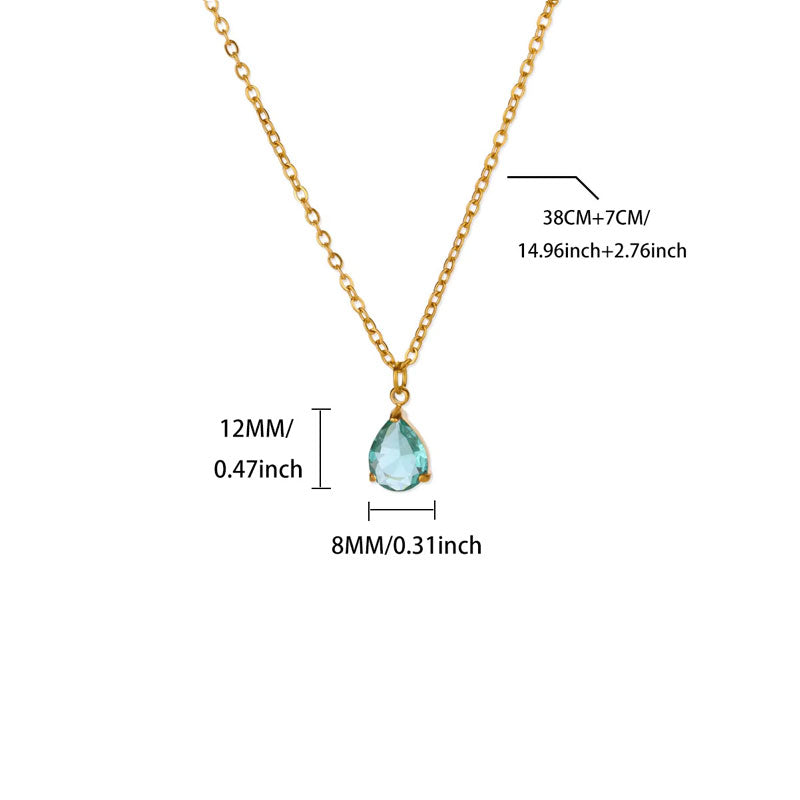 2025 New Design Wholesale Non Tarnish Stainless Steel PVD 18K Gold Plated Pendant Birthstone Charms with Zircon Stone