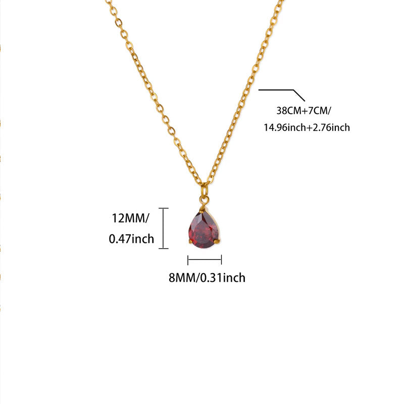 2025 New Design Wholesale Non Tarnish Stainless Steel PVD 18K Gold Plated Pendant Birthstone Charms with Zircon Stone