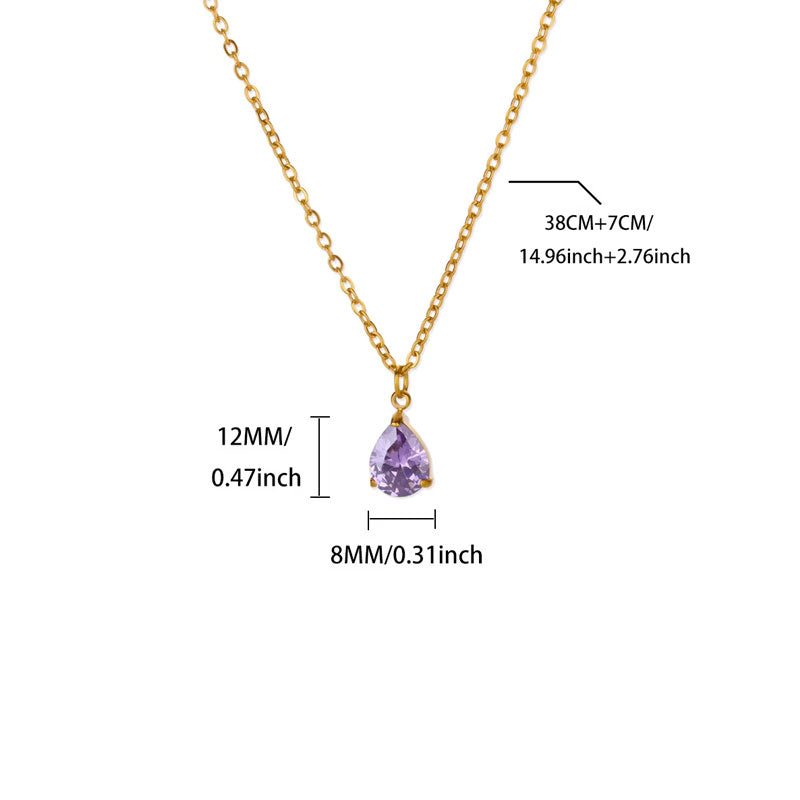 2025 New Design Wholesale Non Tarnish Stainless Steel PVD 18K Gold Plated Pendant Birthstone Charms with Zircon Stone
