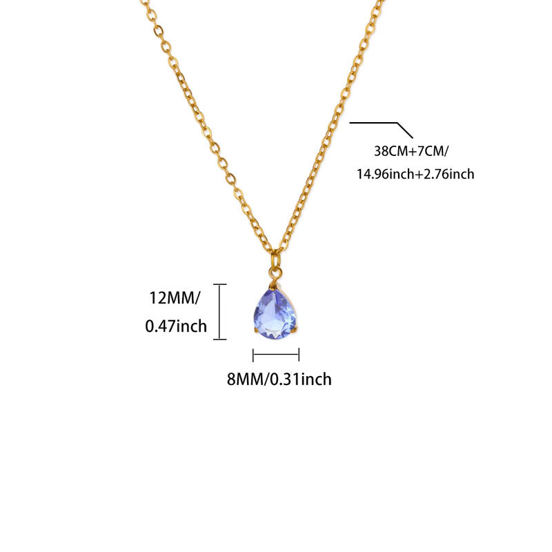 2025 New Design Wholesale Non Tarnish Stainless Steel PVD 18K Gold Plated Pendant Birthstone Charms with Zircon Stone
