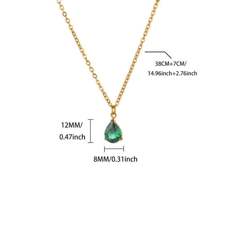 2025 New Design Wholesale Non Tarnish Stainless Steel PVD 18K Gold Plated Pendant Birthstone Charms with Zircon Stone