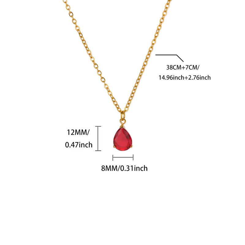 2025 New Design Wholesale Non Tarnish Stainless Steel PVD 18K Gold Plated Pendant Birthstone Charms with Zircon Stone