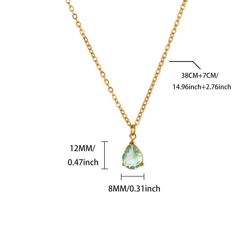 2025 New Design Wholesale Non Tarnish Stainless Steel PVD 18K Gold Plated Pendant Birthstone Charms with Zircon Stone