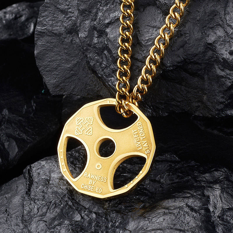 New Fashion Wholesale Non Tarnish Stainless Steel Fitness Body Building Gym Barbell Necklace