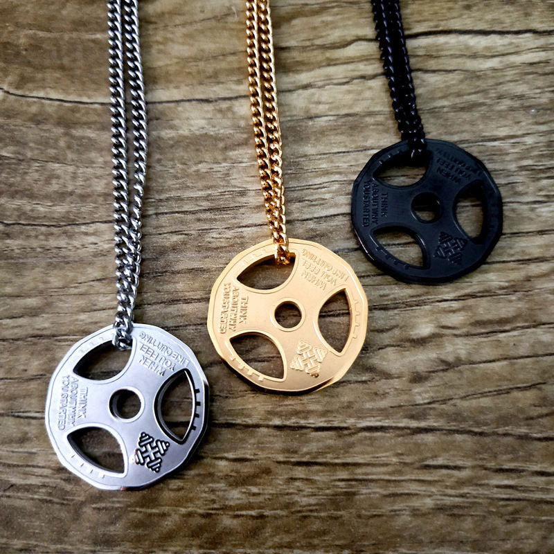 New Fashion Wholesale Non Tarnish Stainless Steel Fitness Body Building Gym Barbell Necklace