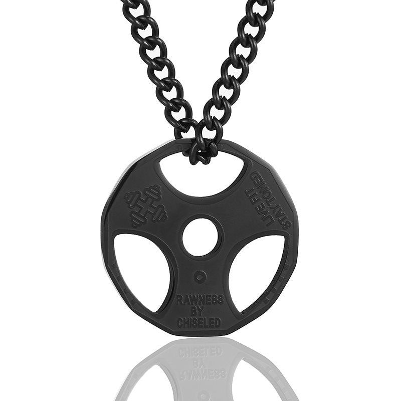 New Fashion Wholesale Non Tarnish Stainless Steel Fitness Body Building Gym Barbell Necklace