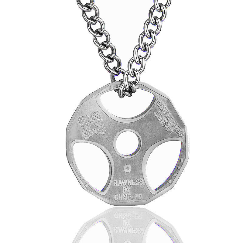 New Fashion Wholesale Non Tarnish Stainless Steel Fitness Body Building Gym Barbell Necklace