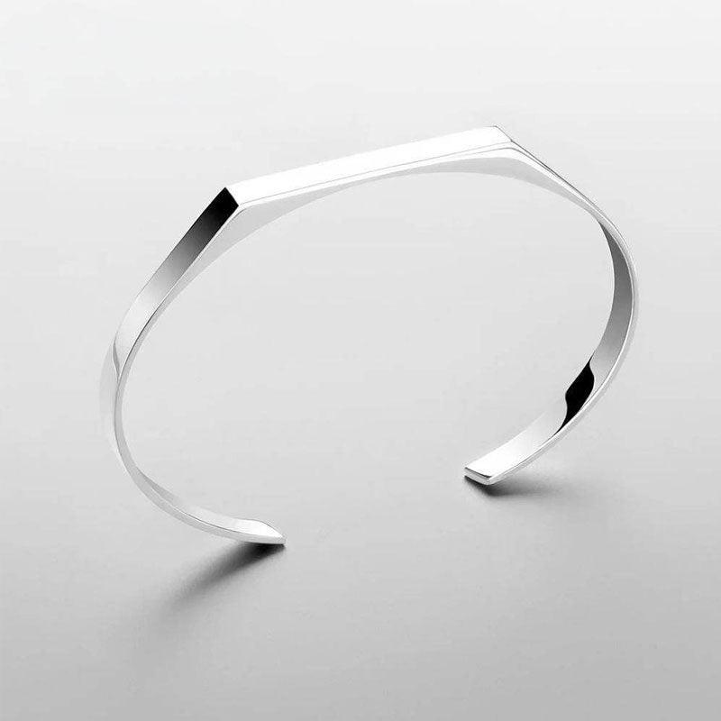 High-End Geometric Minimalist Stainless Steel Bracelet Custom Engraving Non-Tarnish Fashionable for Women/Man