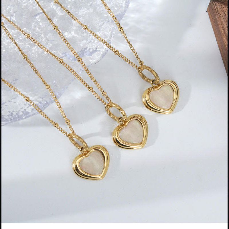 New Wholesale Non Tarnish PVD Gold Plated Stainless Steel Love Heart Pendant Charm Necklace