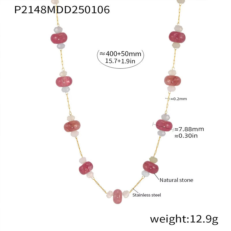 Handmade 18K Gold Stainless Steel Electroplating Necklace Trendy Princess Cut Fashion Light Luxury Jewelry for Anniversary