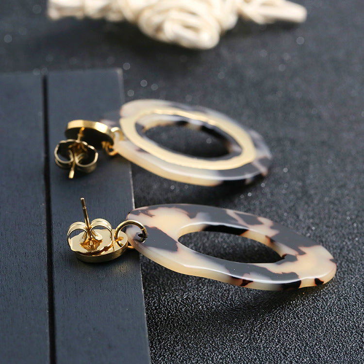Bold Metal Acrylic Earrings