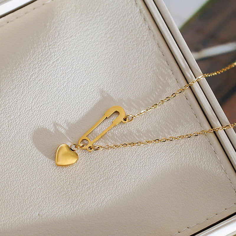 2025 New Design Wholesale Stainless Steel PVD 18K Gold Plated Heart Pendant Necklace for Women
