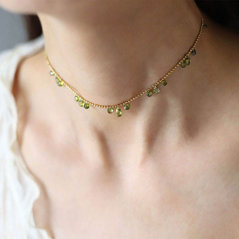 Luxury Elegant Jewelry Cyan Gold Fine Jewelry Necklaces Stainless Steel Zircon Minimalist Fashion Pendant Necklaces for Women