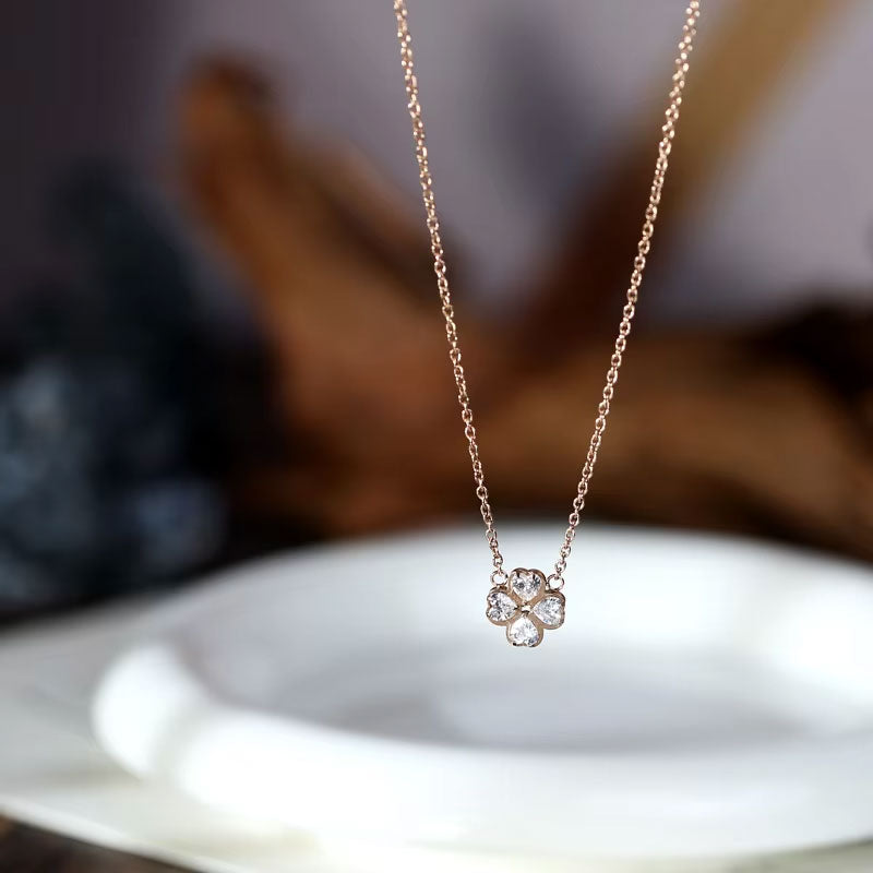 Women's Light Luxury 18K Gold Plated Custom Fashion Jewelry Collarbone Chain Stainless Steel Zircon Necklace for Women