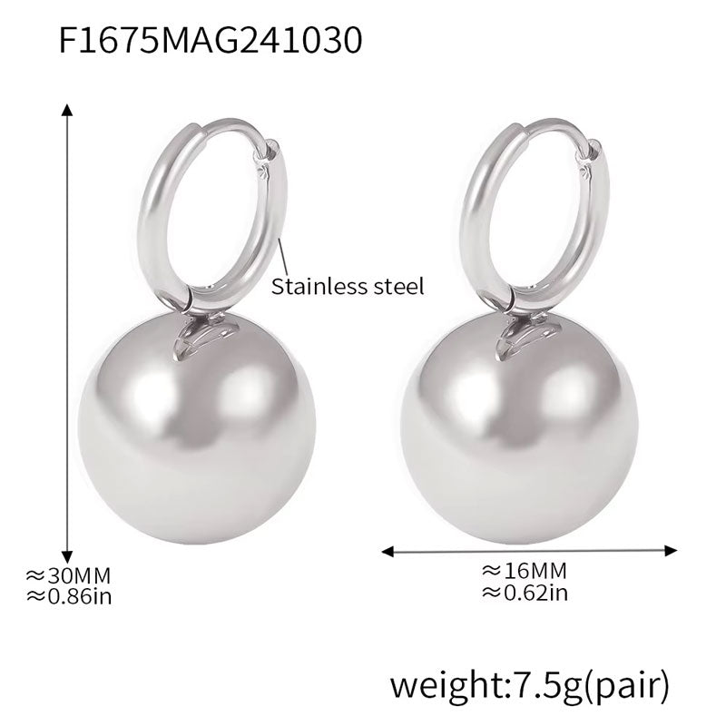 Women's Luxury 18K Gold Jewelry Earrings New Classic Stainless Steel Oil Painting Candy-Colored Hollow Balls New Stainless Steel