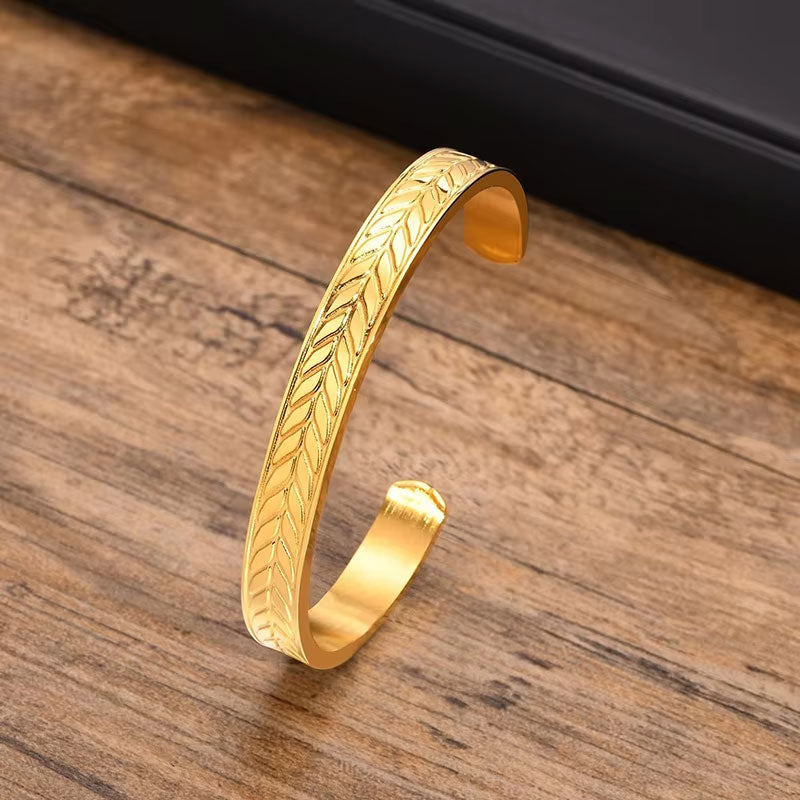 2024 Trendy Waterproof Stainless Steel Cuff Bangle for Women 18K Gold Plated High Quality Custom New Jewelry Perfect Gift