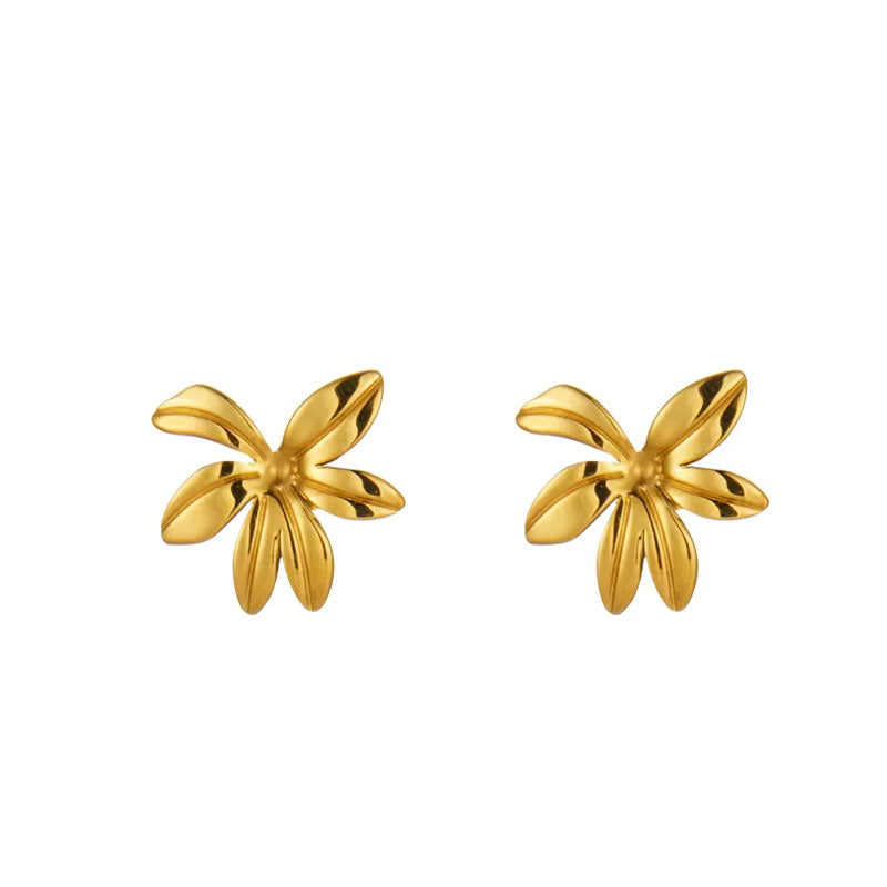 Fashion Design High Quality Stainless Steel Jewelry Tarnish Free Flower Stud Earrings for Women