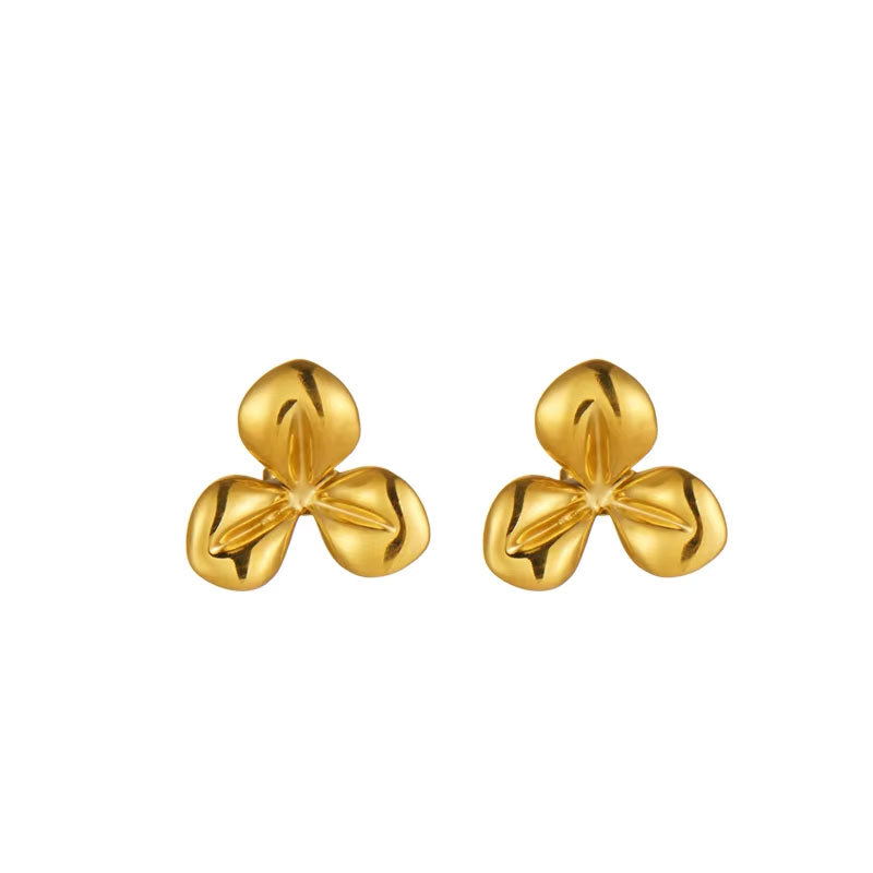 Fashion Design High Quality Stainless Steel Jewelry Tarnish Free Flower Stud Earrings for Women