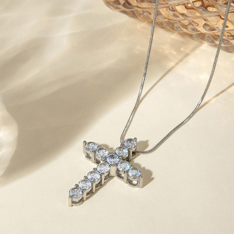 Wholesale Stainless Steel Zircon Chain Custom Permanent Jewelry Gold Fill Cross Chain Fashion Pendant Necklaces for Men Women