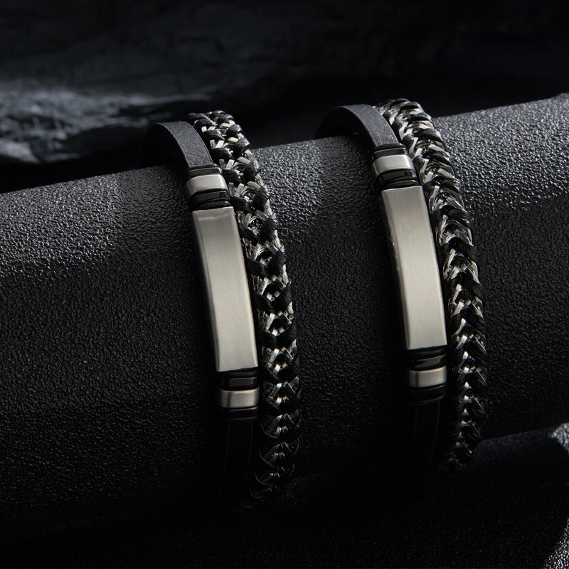 Cross-Border Woven Leather Bracelet