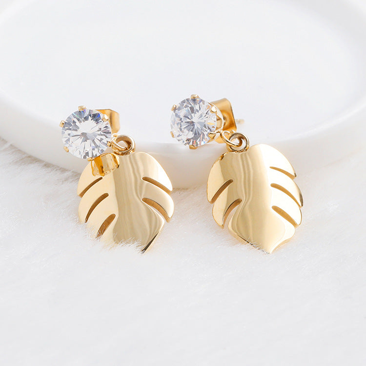 Minimalist Gold Leaf Earrings