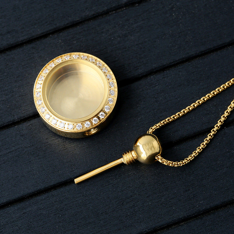 Diamond Perfume Bottle Necklace